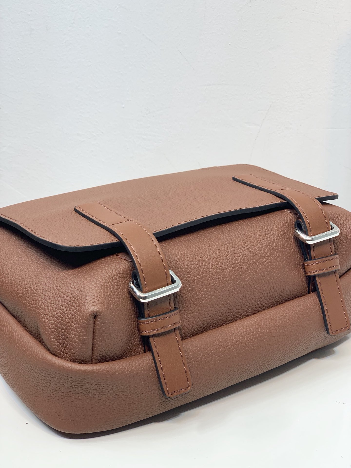 Loewe XS Military Messenger Bag in Soft Grained Calfskin Brown